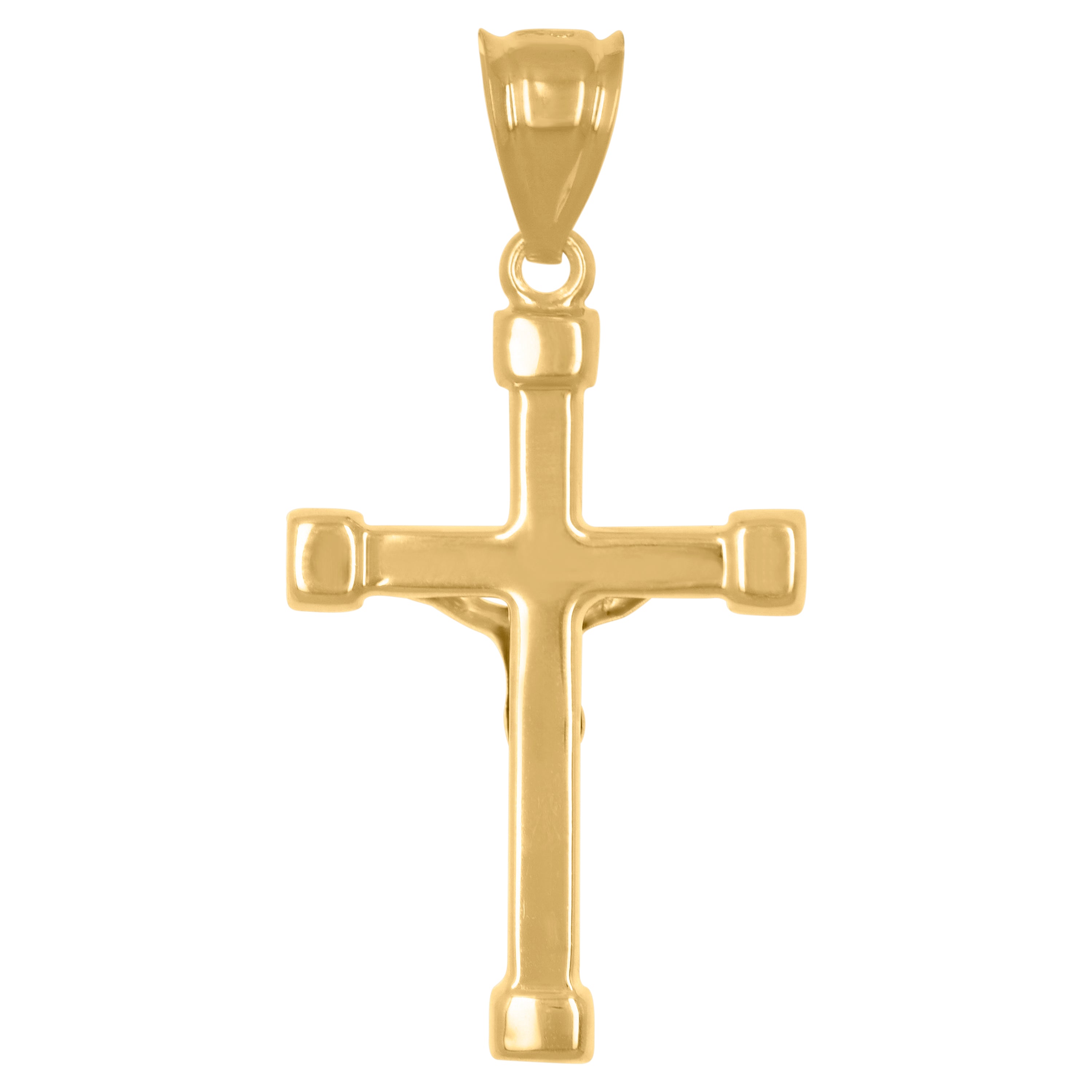 10kt Two-tone Gold Unisex Cross Religious Charm Pendant
