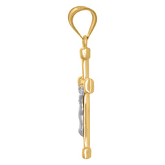 10kt Two-tone Gold Unisex Cross Religious Charm Pendant