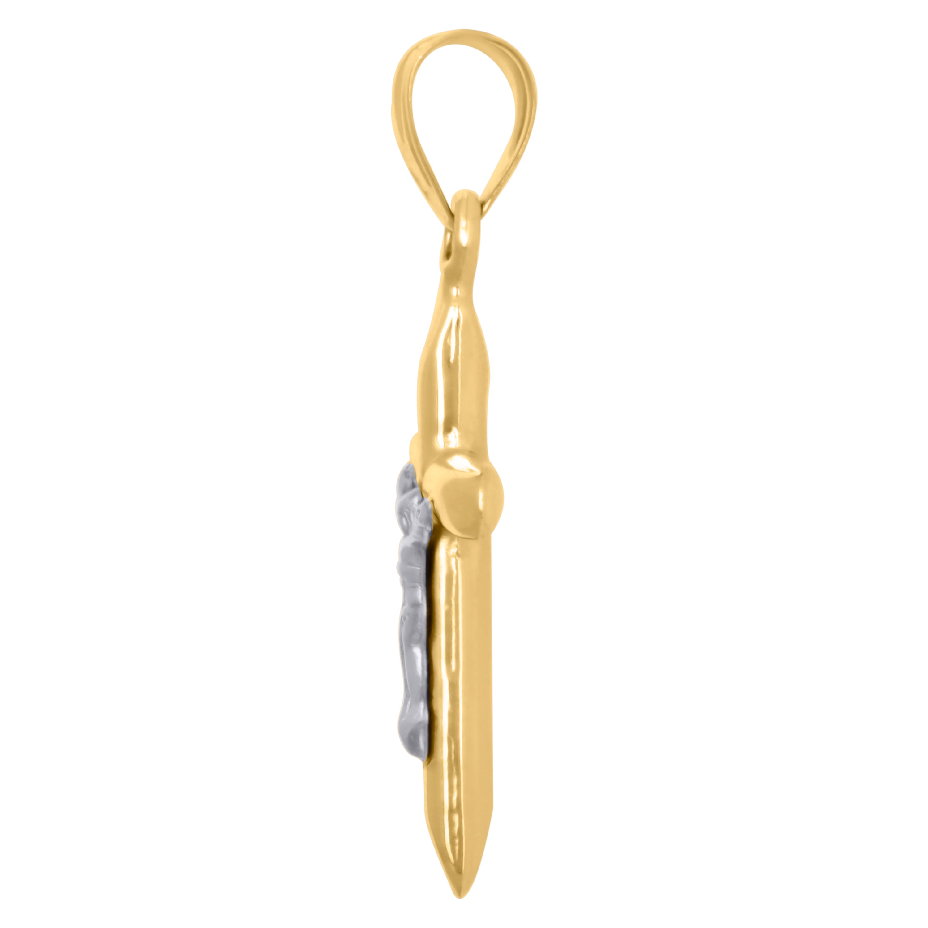 10kt Two-Tone Gold Mens Playing Cards Gambling Fashion Charm Pendant