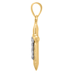 10kt Two-Tone Gold Mens Playing Cards Gambling Fashion Charm Pendant