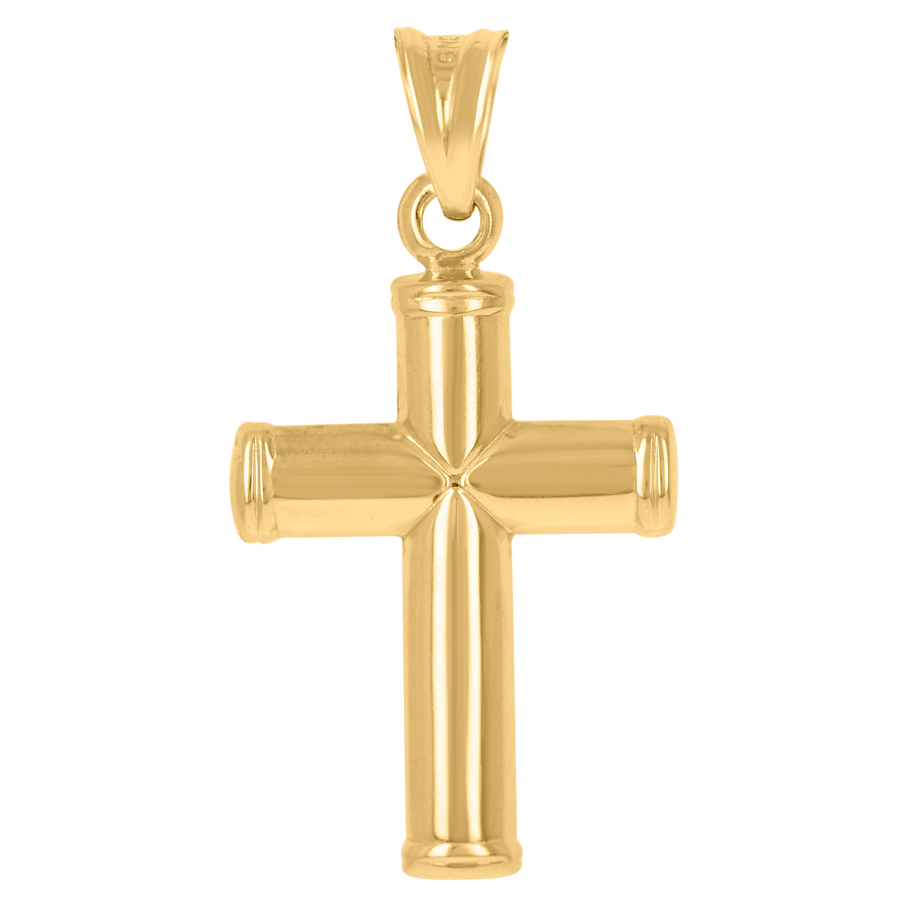 10Kt Two-Tone Gold Unisex Cubic-Zirconia Crucifix Cross Religious Charm Pendant