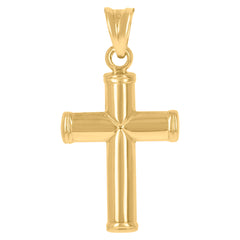 10Kt Two-Tone Gold Unisex Cubic-Zirconia Crucifix Cross Religious Charm Pendant