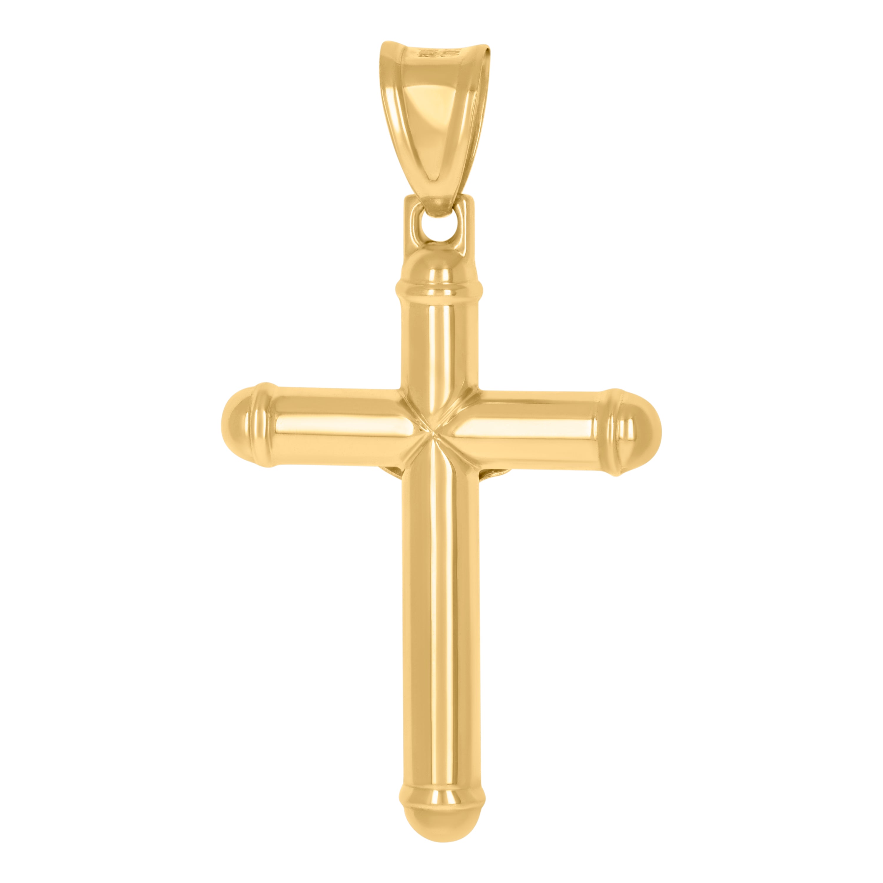 10Kt Two-Tone Gold Unisex Cubic-Zirconia Crucifix Cross Religious Charm Pendant