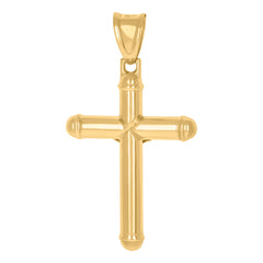 10Kt Two-Tone Gold Unisex Cubic-Zirconia Crucifix Cross Religious Charm Pendant