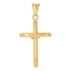 10Kt Two-Tone Gold Unisex Cubic-Zirconia Crucifix Cross Religious Charm Pendant