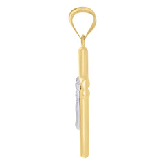 10kt Gold Two-Tone Diamond-Cut Unisex Jesus Religious Charm Pendant