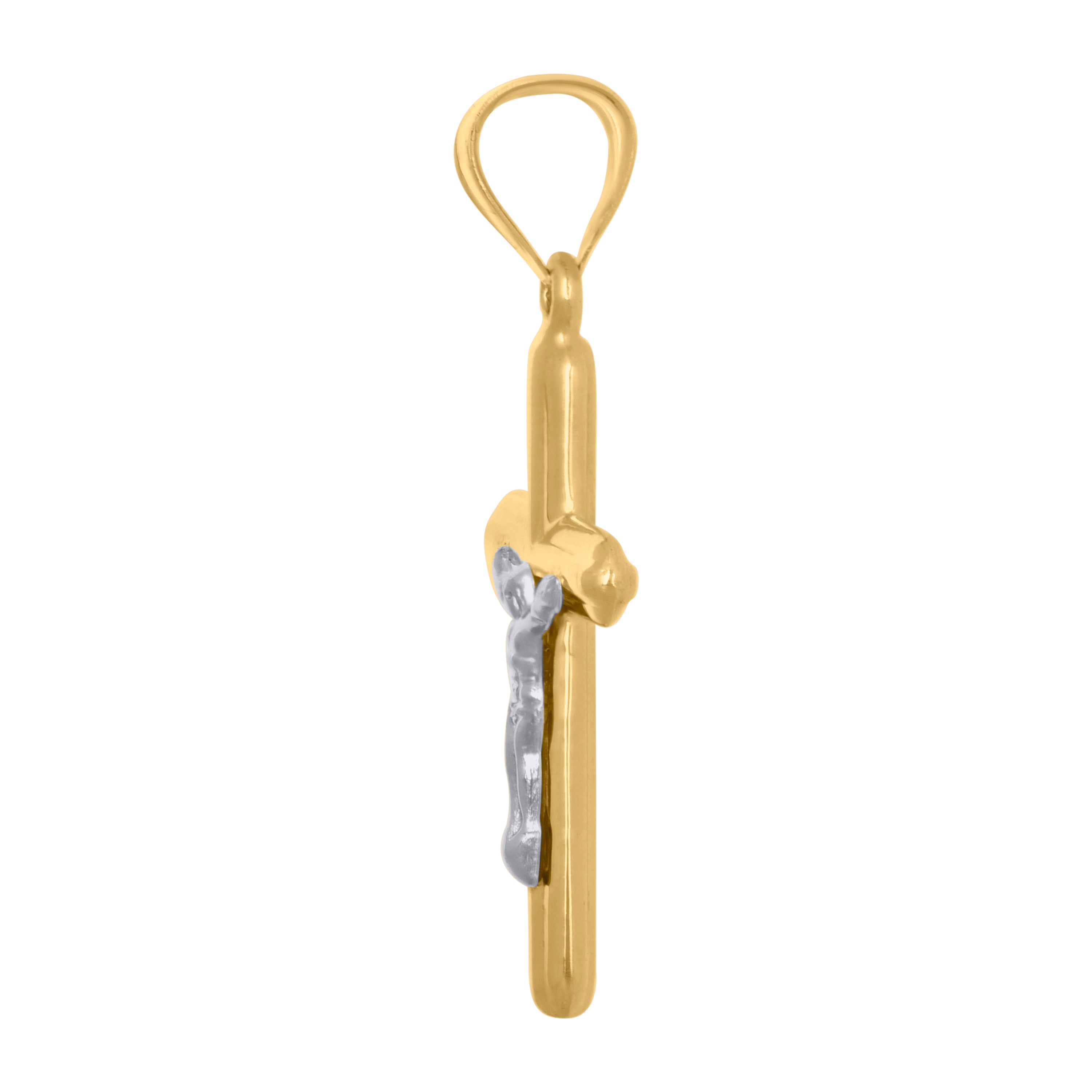 10kt Two-Tone Gold Mens Women Crucifix Cross Religious Charm Pendant