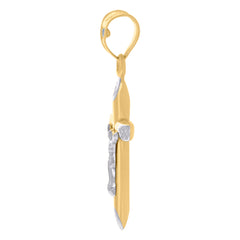 10kt Two-tone Gold Mens Medusa Egyptian Fashion Charm Pendant