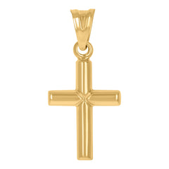10kt Two-Tone Gold Unisex Diamond-Cut Initial L Charm Pendant