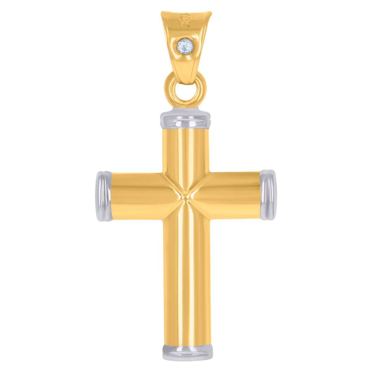 10kt Two-tone Gold His & Hers Cubic-Zirconia Trio Ring Set