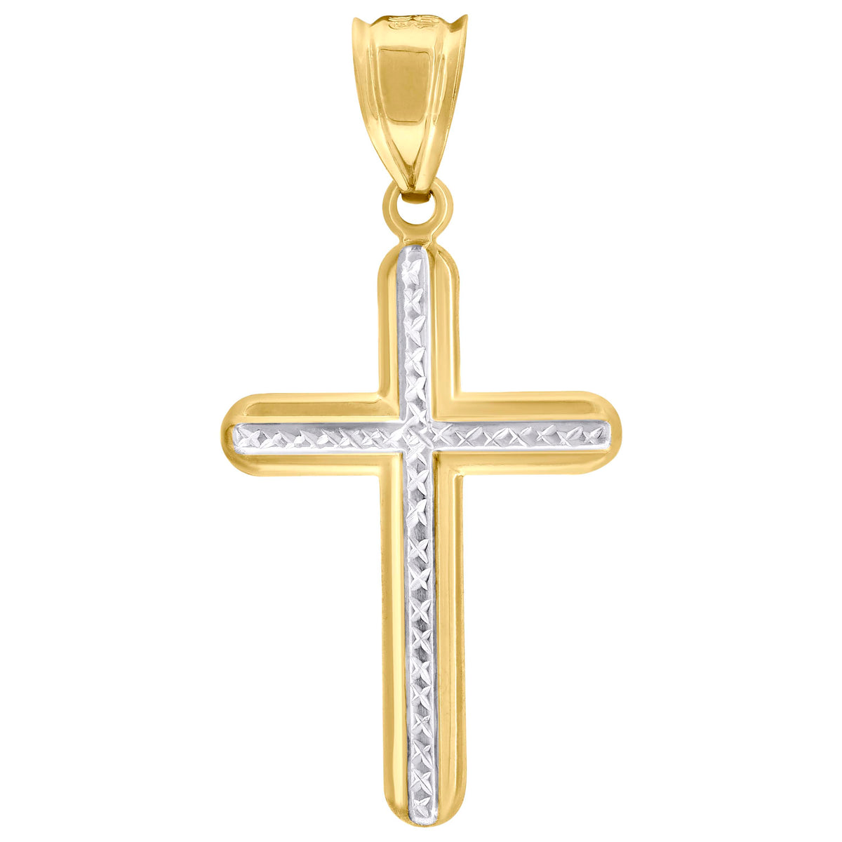 10kt Two-Tone Gold Unisex Diamond-Cut Initial K Charm Pendant