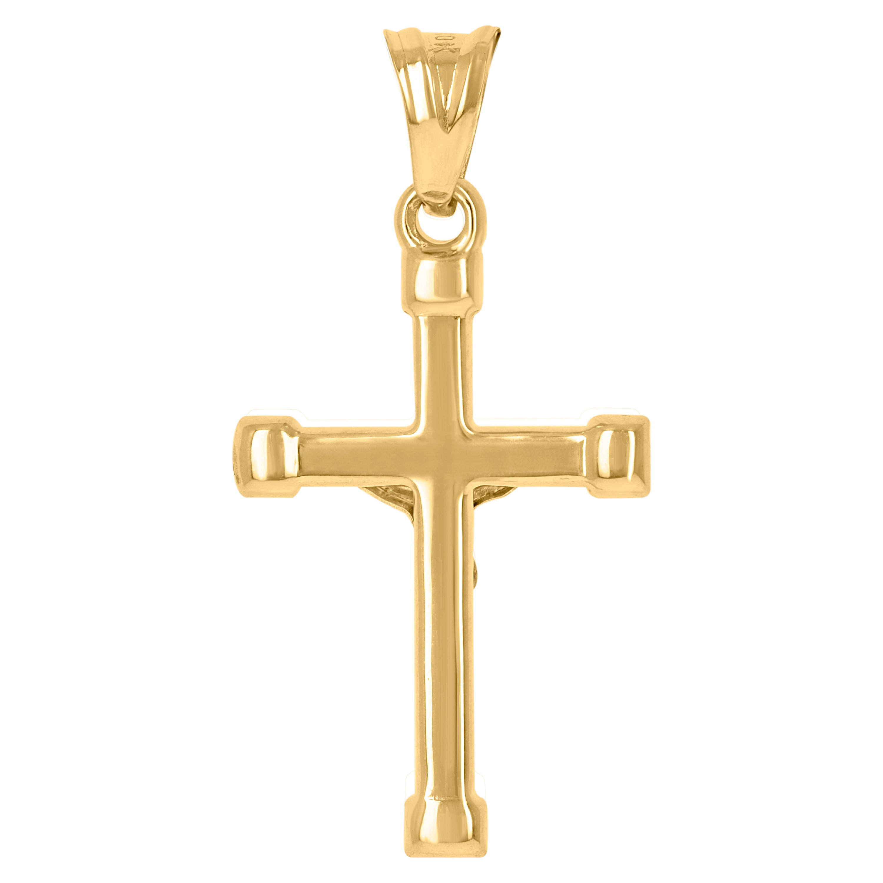 10kt Gold Two-Tone Mens Cross Crucifix Religious Charm Pendant