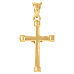 10kt Gold Two-Tone Mens Cross Crucifix Religious Charm Pendant