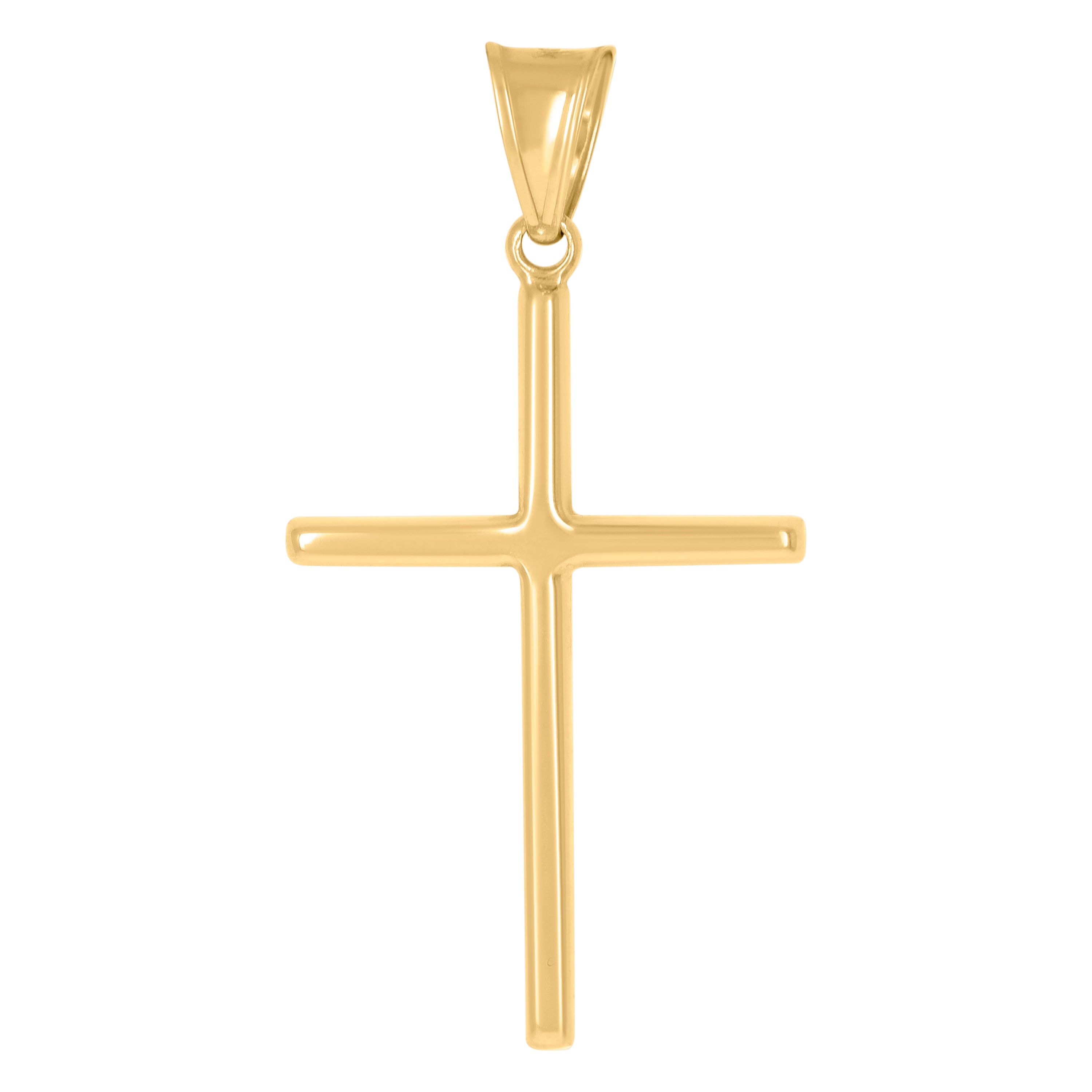 10Kt Two-Tone Gold Unisex Cubic-Zirconia Crucifix Cross Religious Charm Pendant