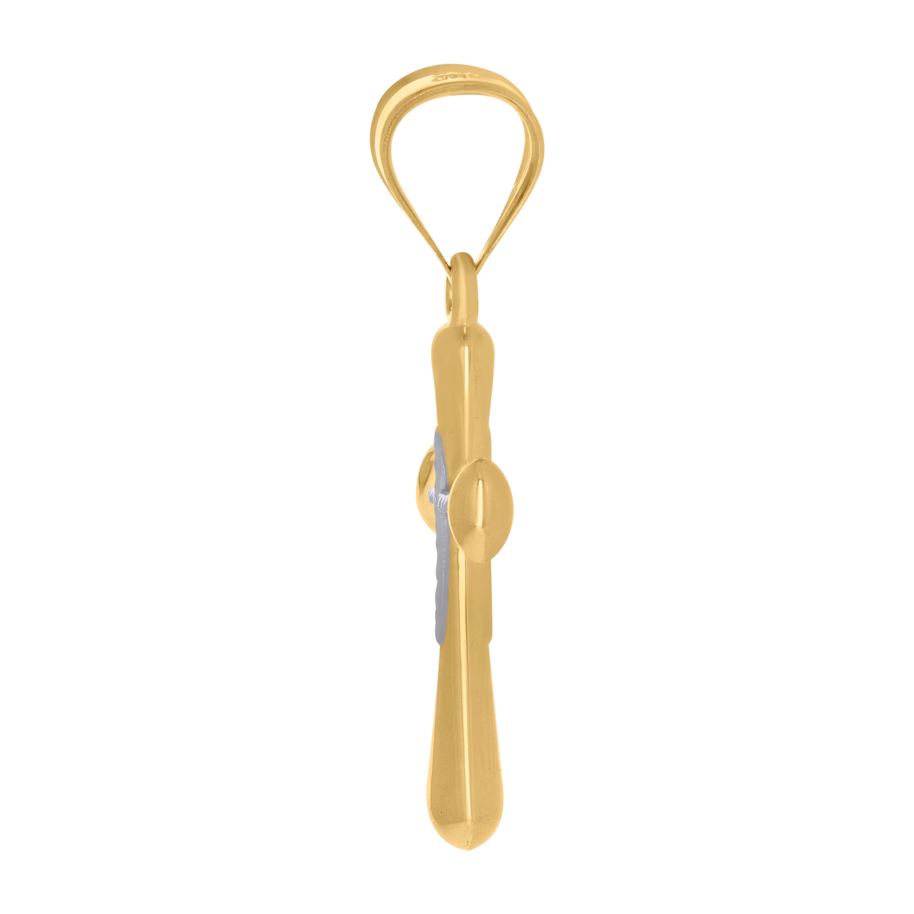 10kt Gold Two-Tone Cubic-Zirconia Womens Heart Charm Pendant