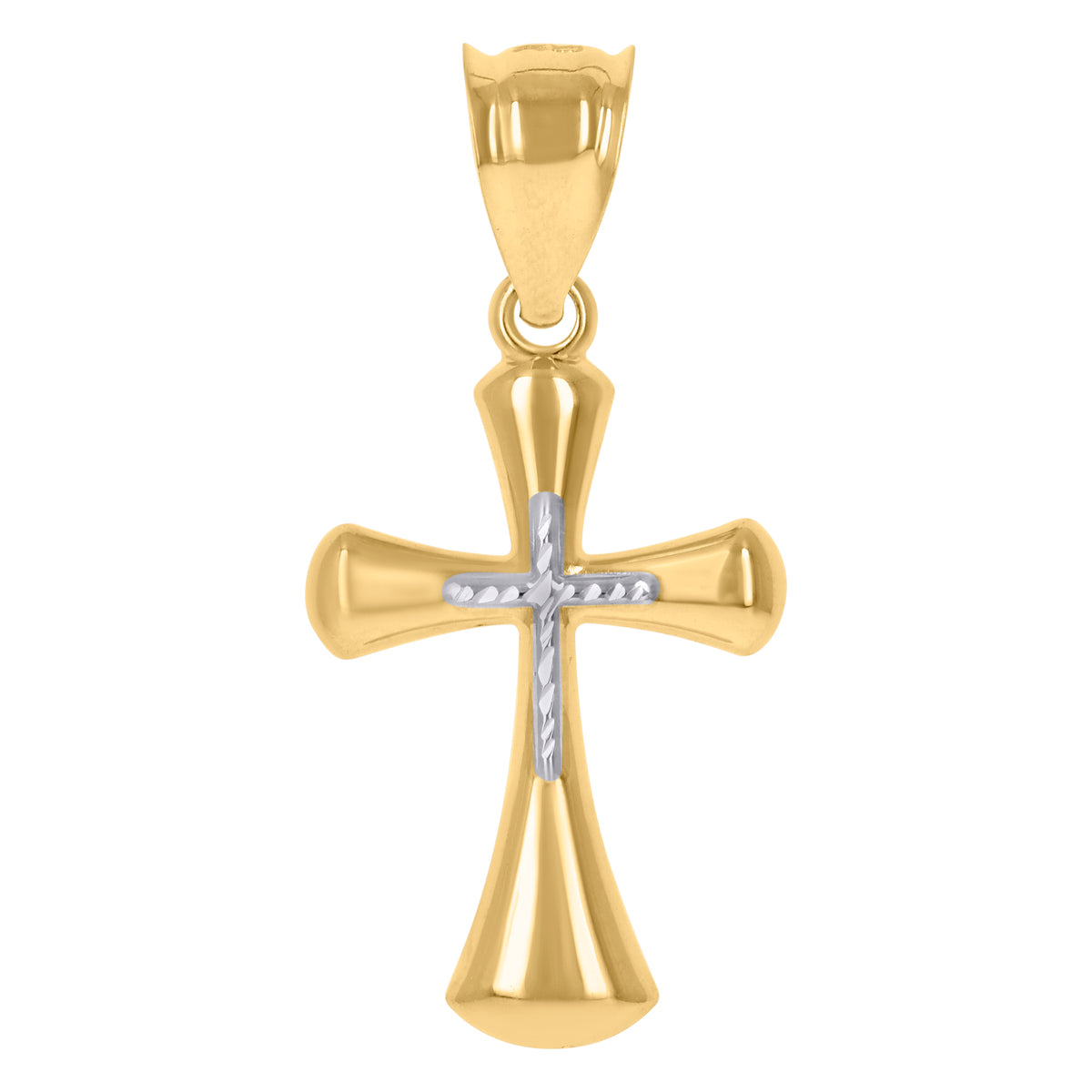 10kt Gold Two-Tone Cubic-Zirconia Womens Heart Charm Pendant
