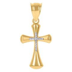 10kt Gold Two-Tone Cubic-Zirconia Womens Heart Charm Pendant
