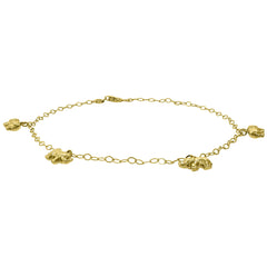 10kt Yellow Gold Womens Elephant Charms Anklet 10 Inches