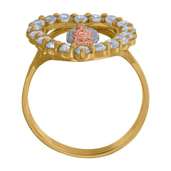 10kt Two-tone Gold Womens Cubic-Zirconia Duo Bridal Ring Set