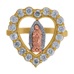 10kt Two-tone Gold Womens Cubic-Zirconia Duo Bridal Ring Set