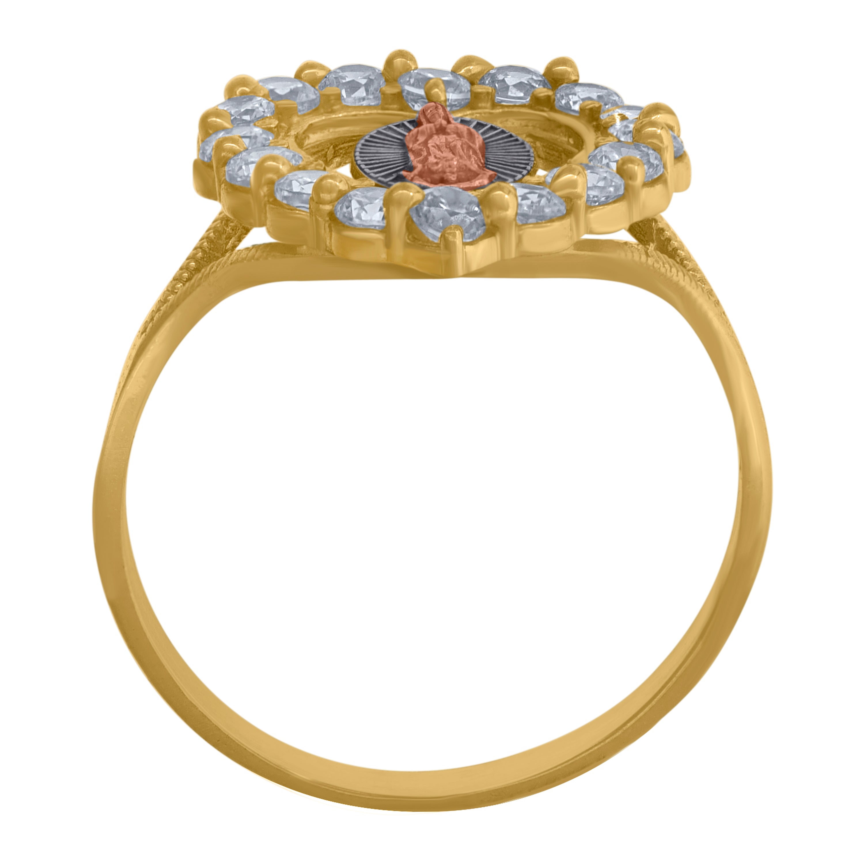 10kt Two-tone Gold Womens Cubic-Zirconia Duo Bridal Ring Set