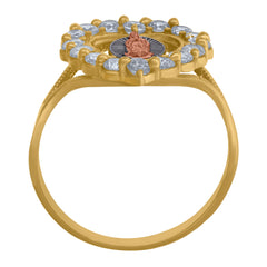 10kt Two-tone Gold Womens Cubic-Zirconia Duo Bridal Ring Set
