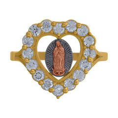 10kt Two-tone Gold Womens Cubic-Zirconia Duo Bridal Ring Set