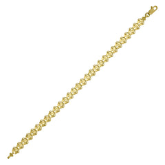 10Kt Yellow Gold Womens Heart Link Bracelet Size 8 Inches