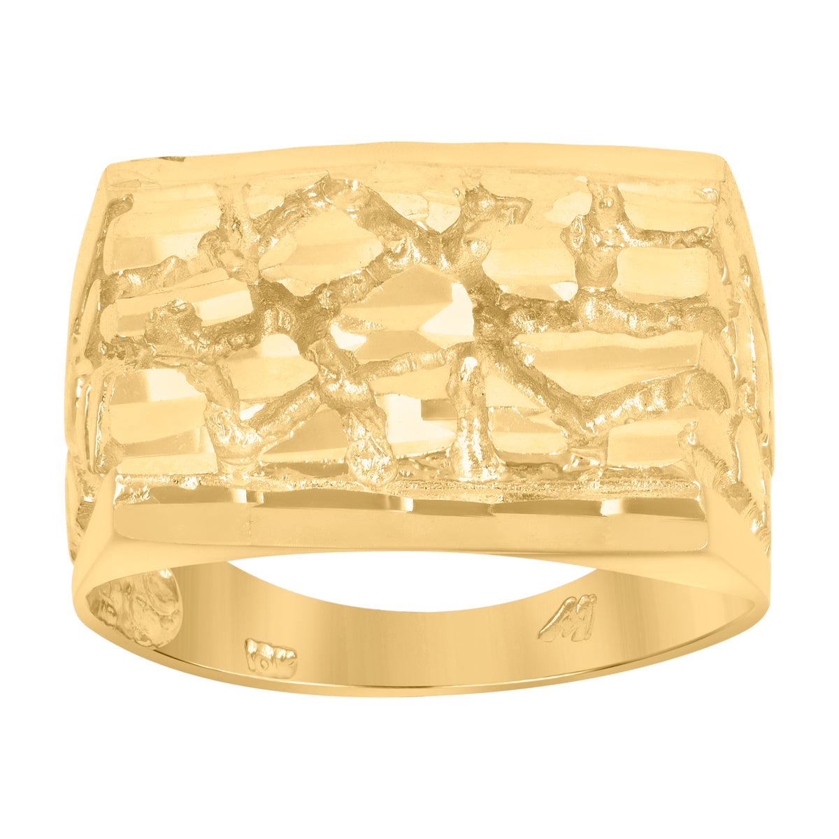 10kt Two-Tone Gold Mens Dc Heart Band Ring