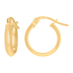 10kt Yellow Gold Womens Polished Ultra Light Half Round 3mmx10mm Hoop Earrings