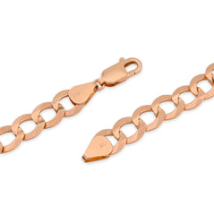 10k Rose Gold Solid Flat Cuban Chain 2MM to 15.8MM Necklace 2.3gms to 196gms All Sizes Available