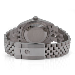 36MM All Steel White Rolex Datejust Red Face Roman Numeral Diamond Dial/Bezel 2.5CTW Jubilee Band Watch