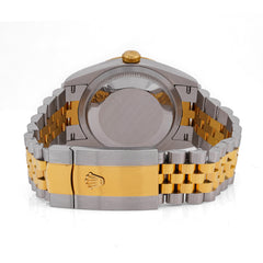 Mens Rolex 36MM Datejust 10k Gold/SS Black Face Diamond Dial/Bezel 2CTW Jubilee Band Luxury Watch