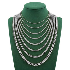 10k White Gold Solid Franco 1.4gms to 37.4gms Chain 0.75MM to 3MM Necklace 14" to 30"