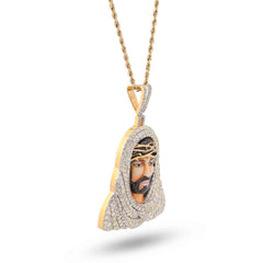 Mens Jesus Cloak 9.5CTW Natural Diamond 10k Charm Yellow Gold Pendant 29.9gms