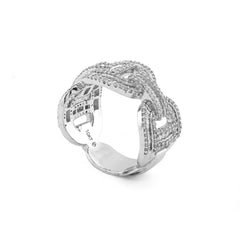 Mens Chain Link 2.25CTW Natural Diamond 10k Gold Baguette/Round Pinky Ring 11.3g