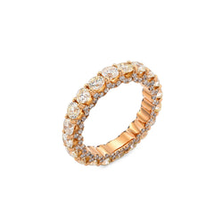 Infinity Band 4.25CTW Natural Diamond 14k Gold Round Stones Mens Ring 4.2g