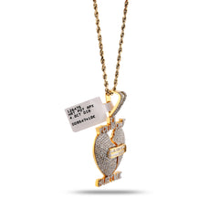 Womens Heart 4CTW Natural Diamond 10k Gold "You Wont Hurt Me" Pendant Baguette Broken Heart Charm 12.2g