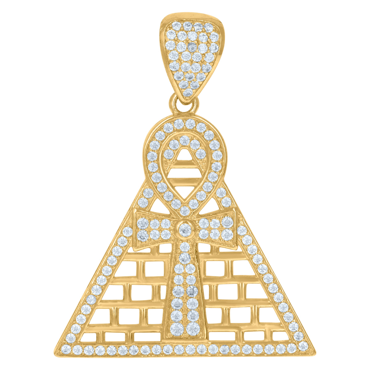 10kt Yellow Gold Mens Cubic-Zirconia Cluster Round Fashion Medallion Charm Pendant