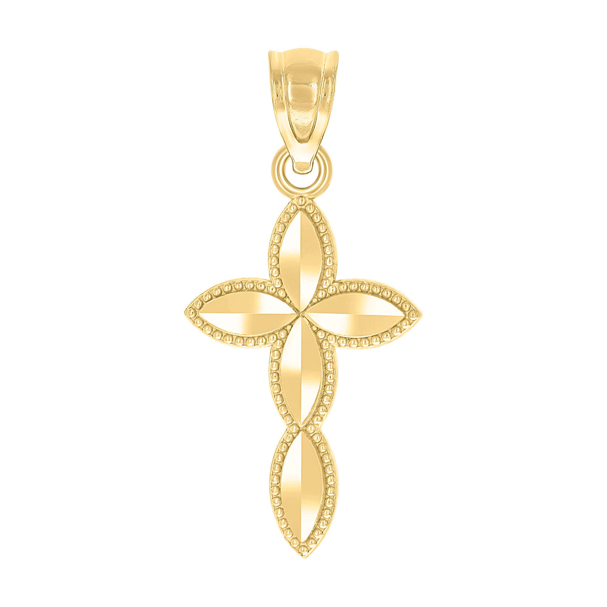 10kt Two-Tone Gold Unisex Diamond-Cut Initial C Charm Pendant
