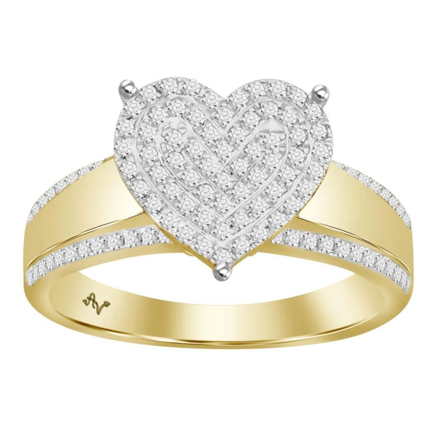 LADIES RING 0.33CT ROUND DIAMOND 10K YELLOW GOLD