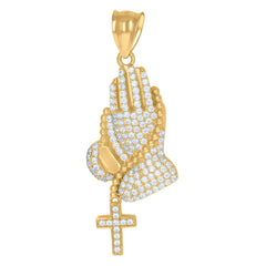 10kt Two-Tone Gold Mens Women Diamond-Cut Jesus Religious Charm Pendant