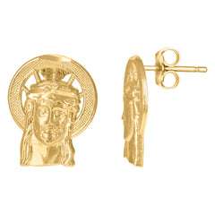 10kt Yellow Gold Mens Cubic-Zirconia Latin Cross Religious Charm Pendant