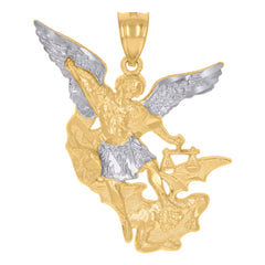 10kt Yellow Gold Mens Angel Religious Charm Pendant