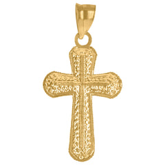 10kt Yellow Gold Unisex Diamond-Cut Initial Letter A Charm Pendant