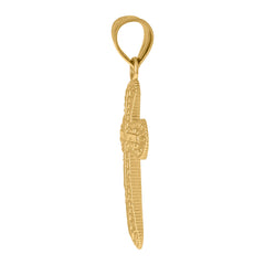 10kt Yellow Gold Unisex Diamond-Cut Initial Letter A Charm Pendant