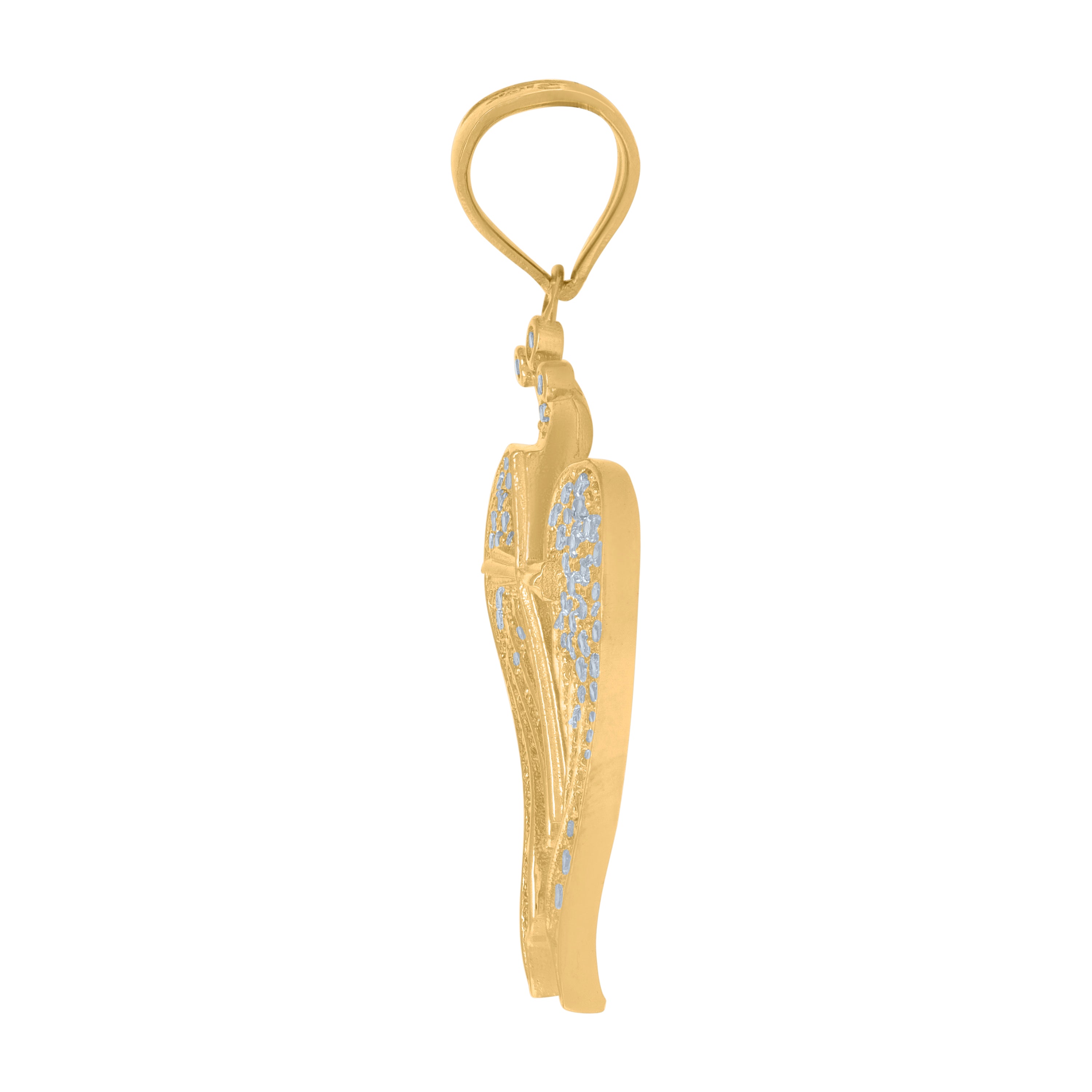10kt Two-Tone Gold Mens Jesus Religious Charm Pendant