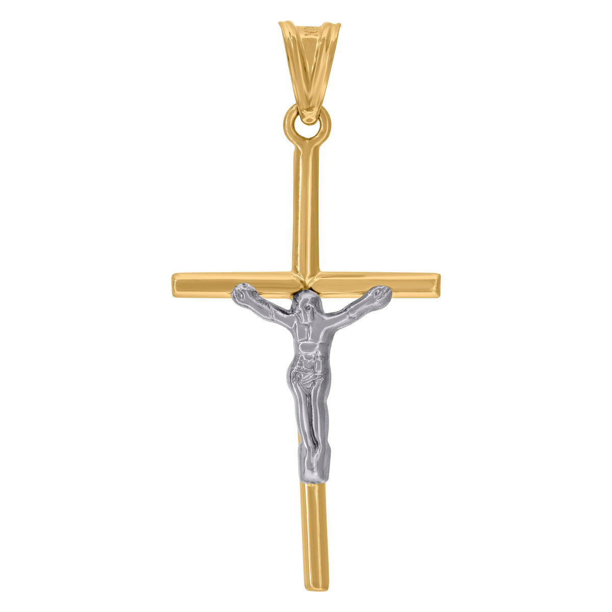 10kt Two-Tone Gold Womens Cubic-Zirconia Angel Symbol Pendant