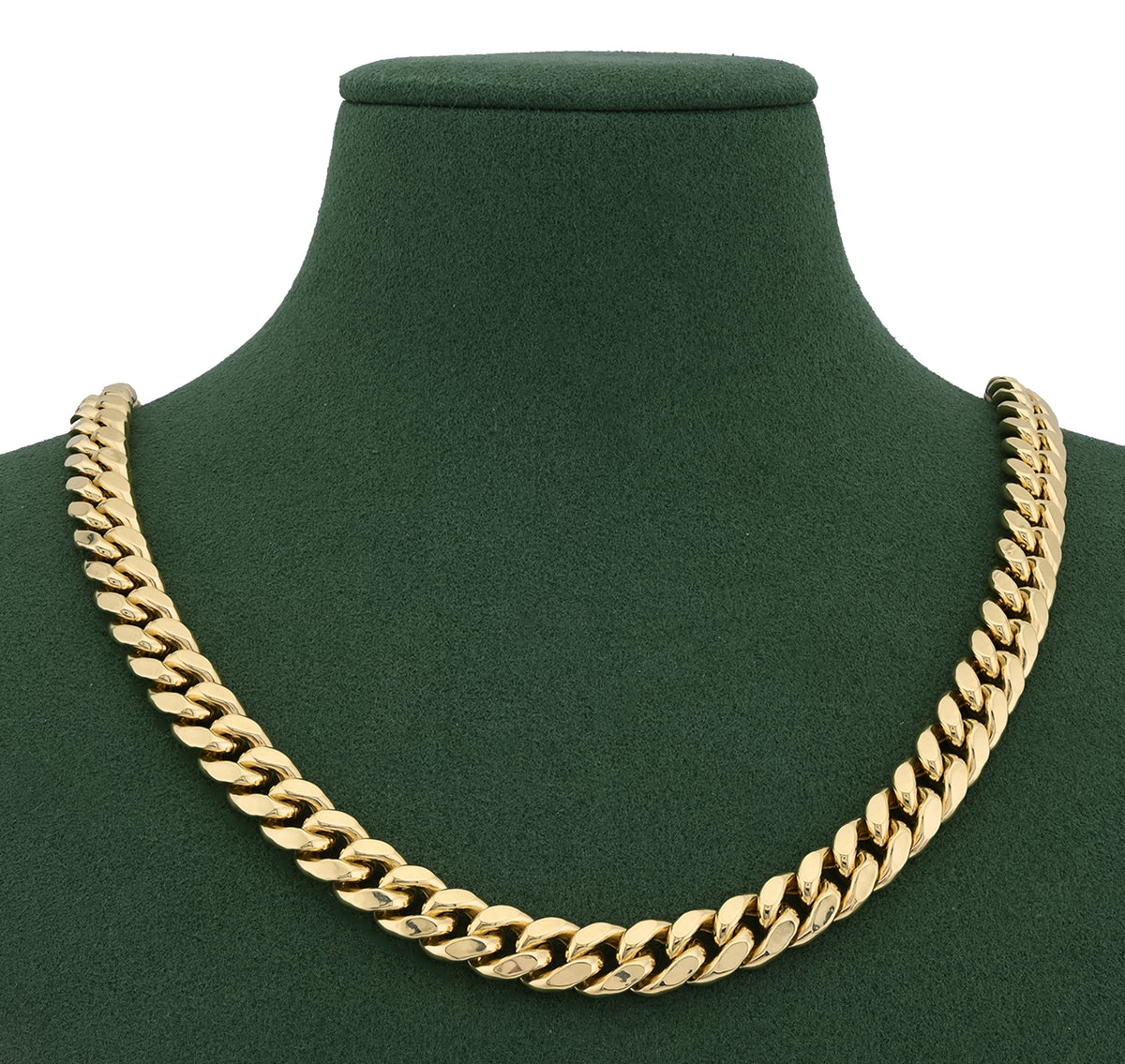 10k Yellow Gold Solid Miami Cuban Chain 8.5gms to 437.4gms Necklace 3.6MM to 16MM Lengths Available 16" to 30"