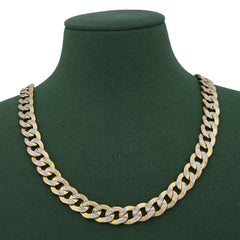 10K Solid Yellow Gold Pave Cuban Link Diamond Cut Necklace Chain 1.9MM – 18MM | 14"–30"